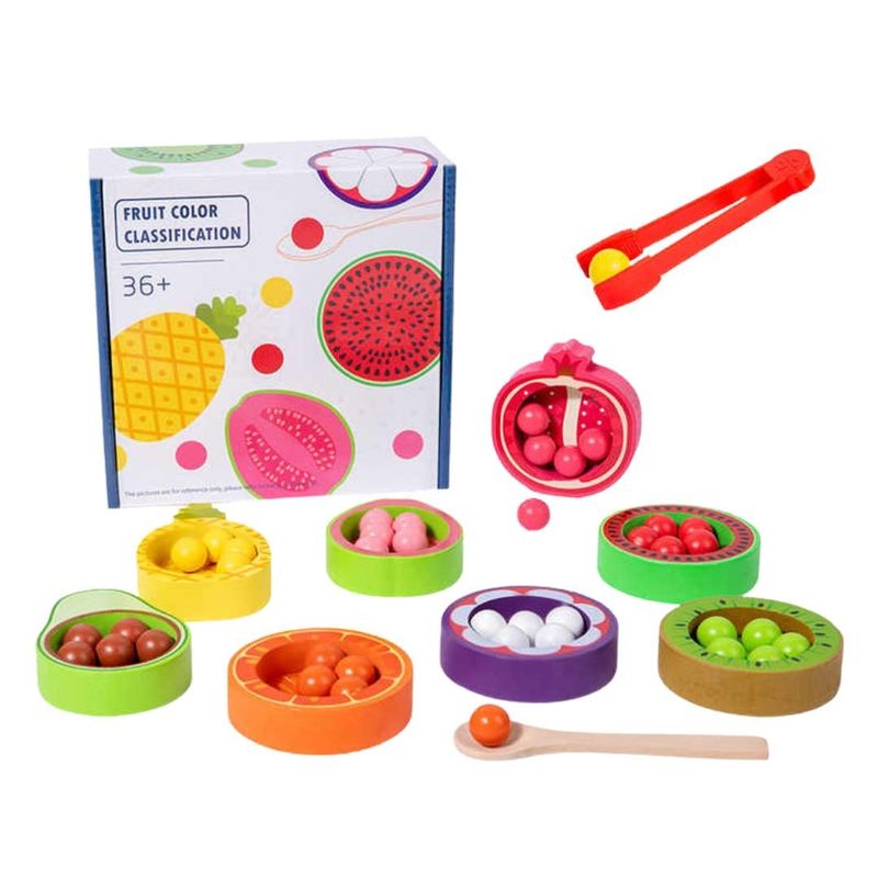 GENERICO - Juego De Clasificación Y Conteo Frutas De Madera