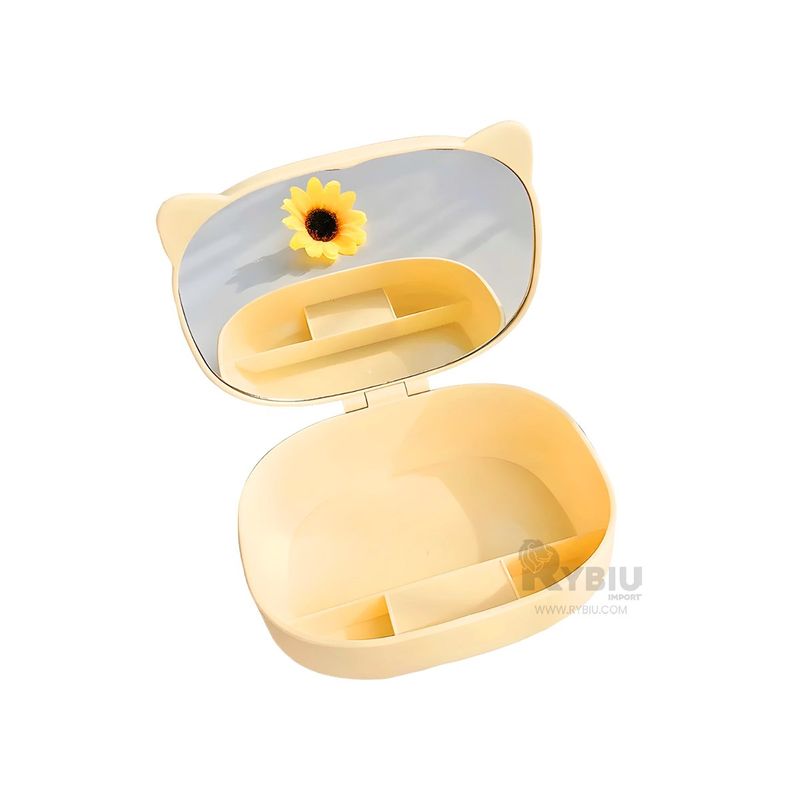 GENERICO - Organizador en Forma de Gato Amarillo Y+Regalo Stickers