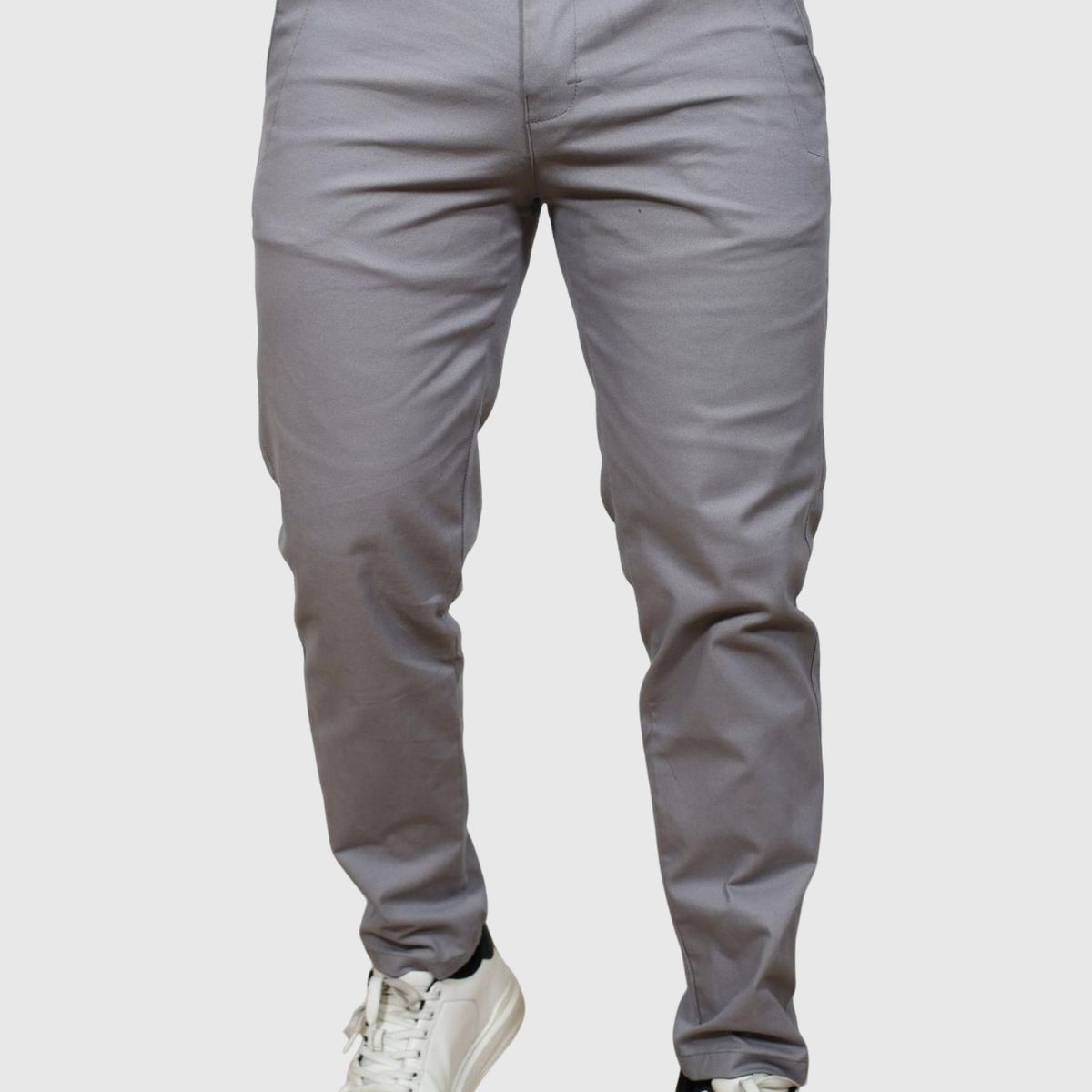 J JERAOUS - PANTALOM JERAOUS DRILL STRECH Plateado Oscuro