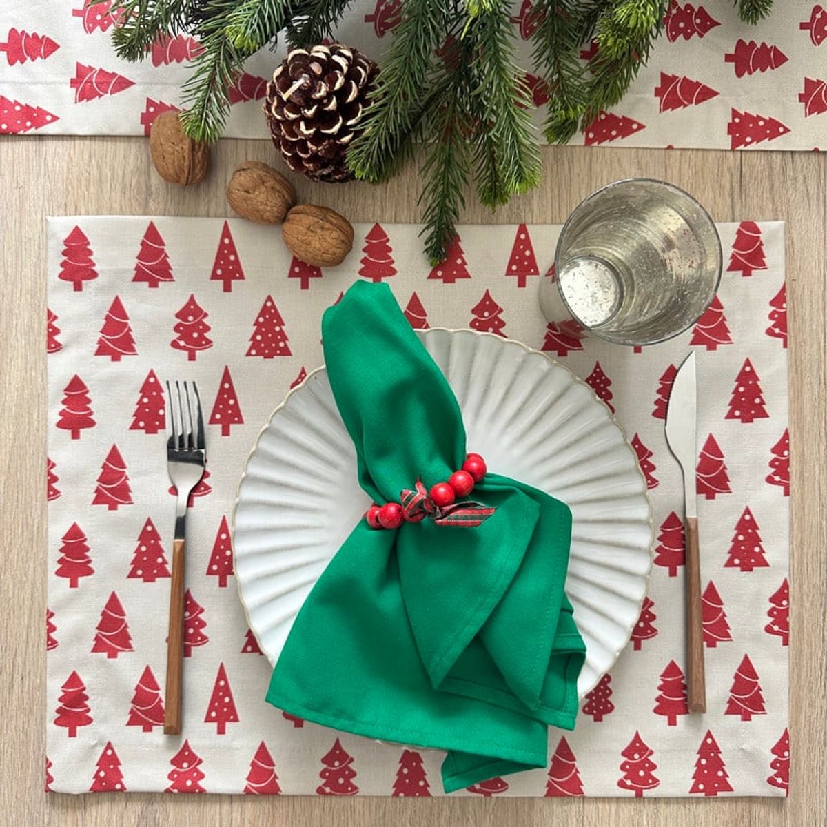 CASIOPIA - Set 4 individuales antimanchas WHITE CHRISTMAS