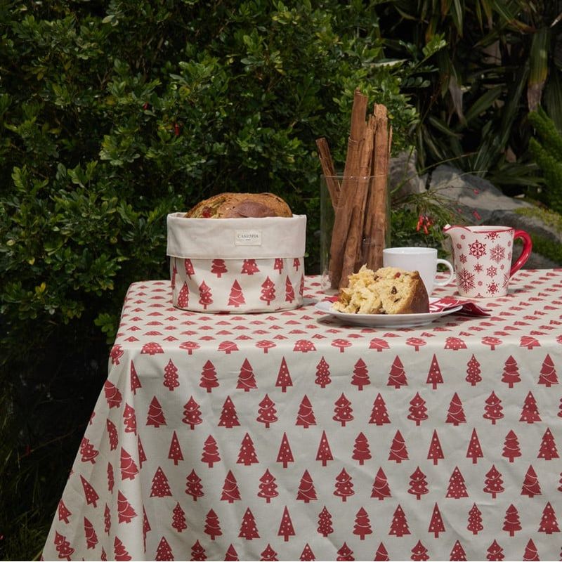 CASIOPIA - Mantel antimanchas rectangular 10 sillas WHITE CHRISTMAS