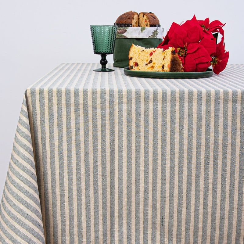CASIOPIA - Mantel antimanchas rectangular 8 sillas LUREX VERDE
