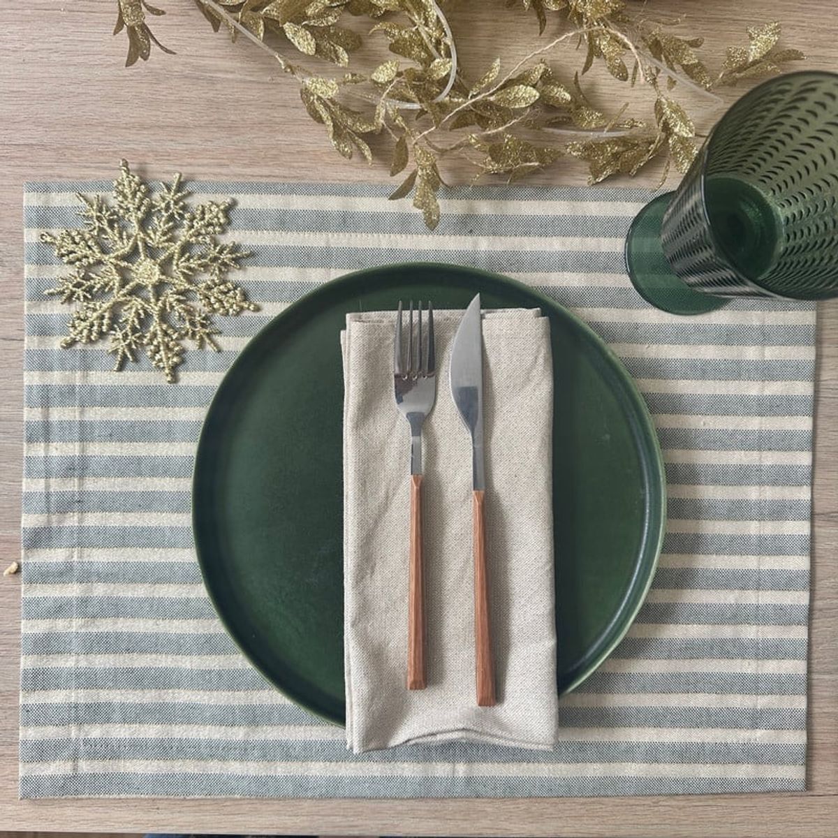 CASIOPIA - Set 4 individuales antimanchas LUREX VERDE