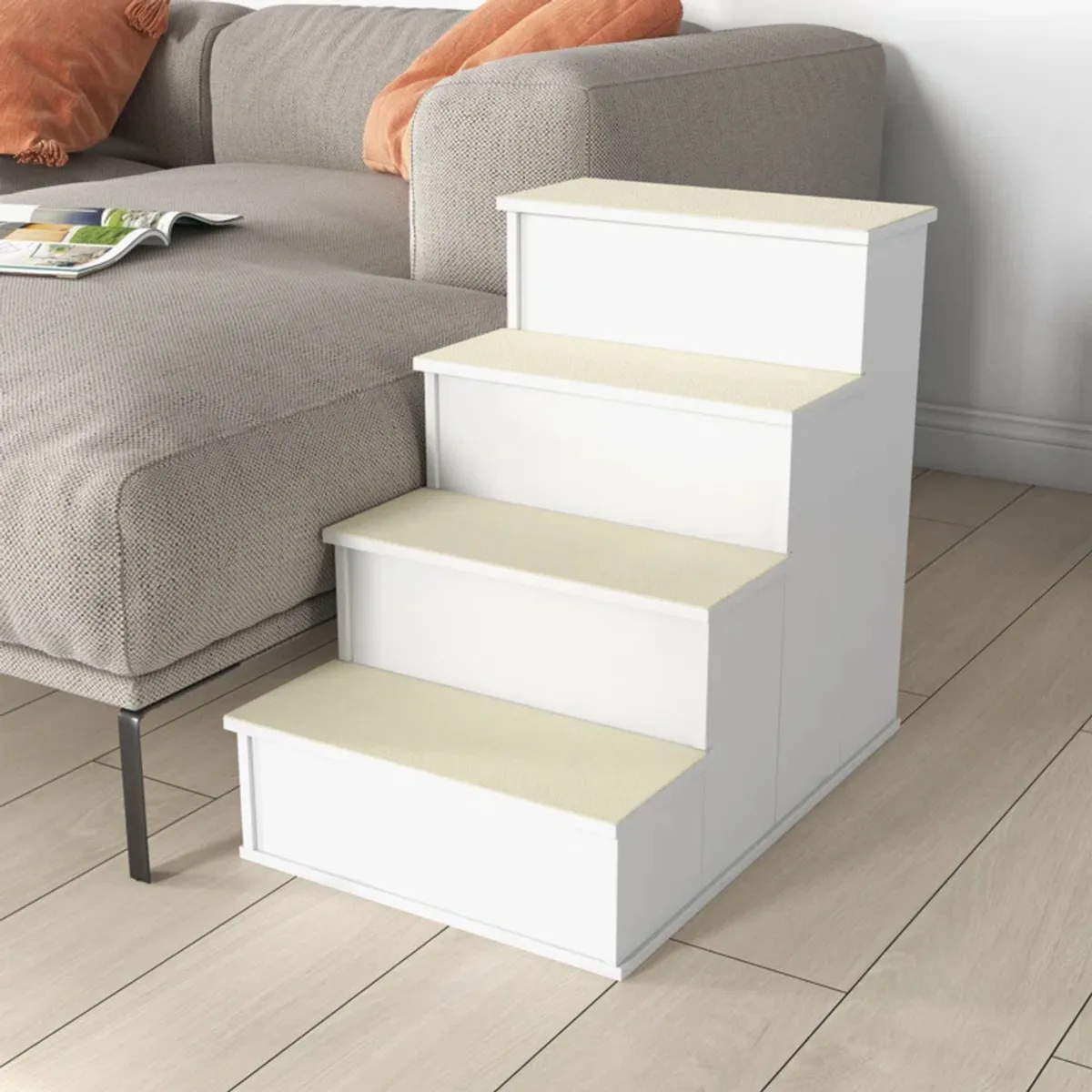GENERICO - Escalera para Mascotas Isami Blanco R&R MUEBLES