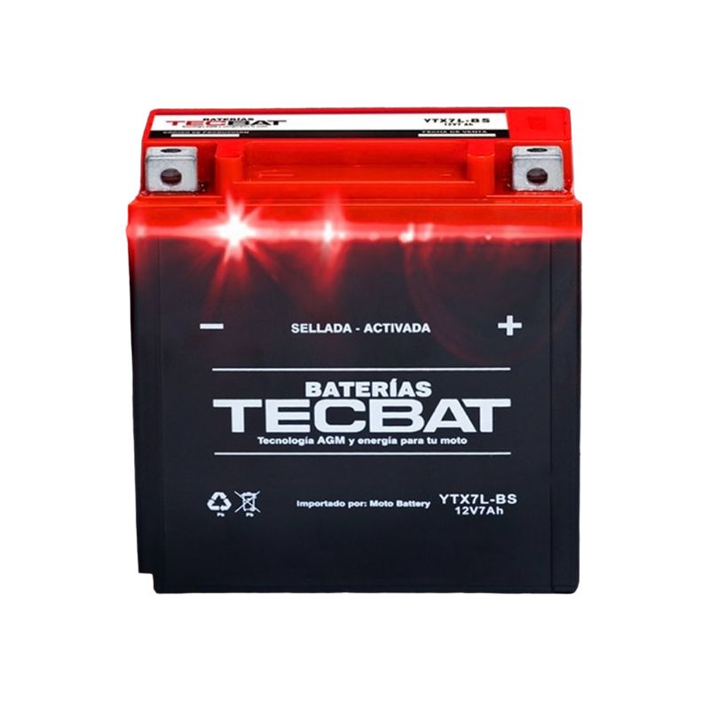 GENERICO - Bateria Tecbat Ytx7l-bs Para Cb125 Xr125 Ninja250 Z250