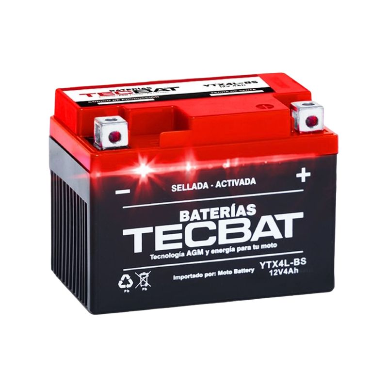 GENERICO - Bateria Tecbat Ytx4l-bs Para Ct100 Cgl125 Ybr125