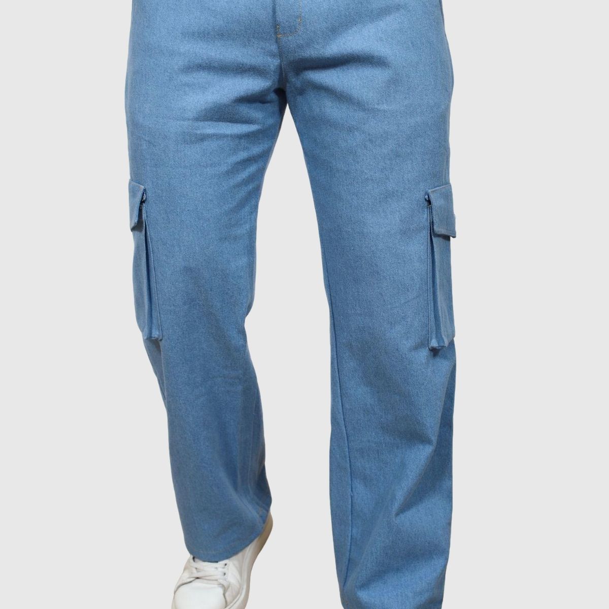 J JERAOUS - PANTALOM JEANS CARGO JERAOUS RIGIDO Celeste