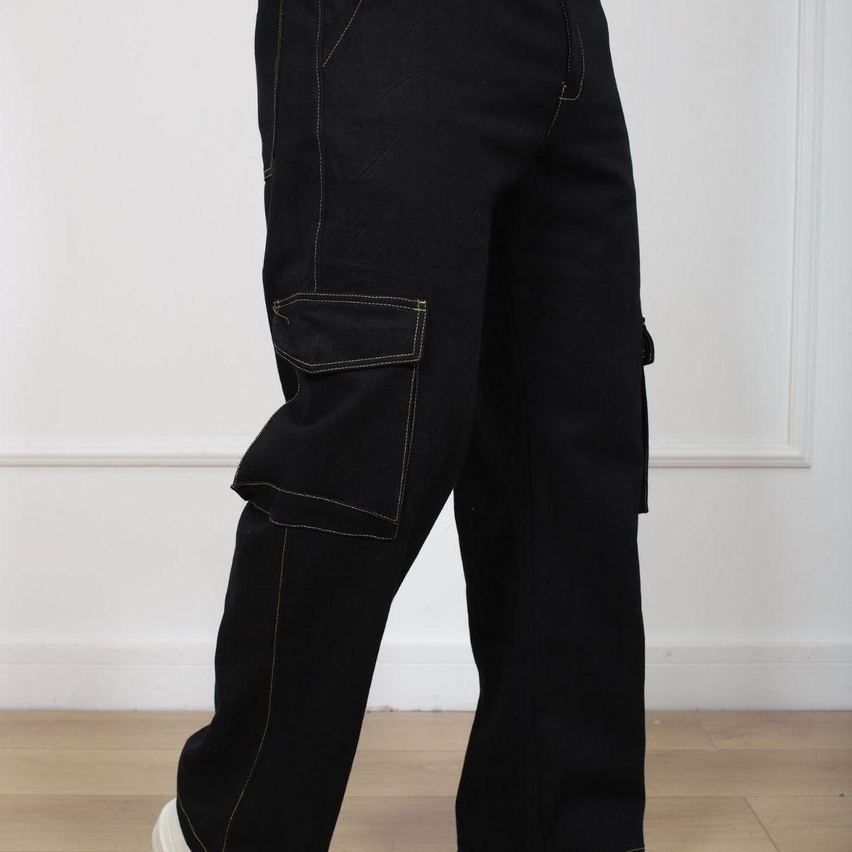 J JERAOUS - PANTALOM JEANS CARGO JERAOUS RIGIDO Negro