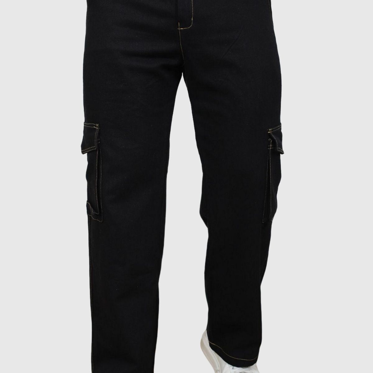 J JERAOUS - PANTALOM JEANS CARGO JERAOUS RIGIDO Negro
