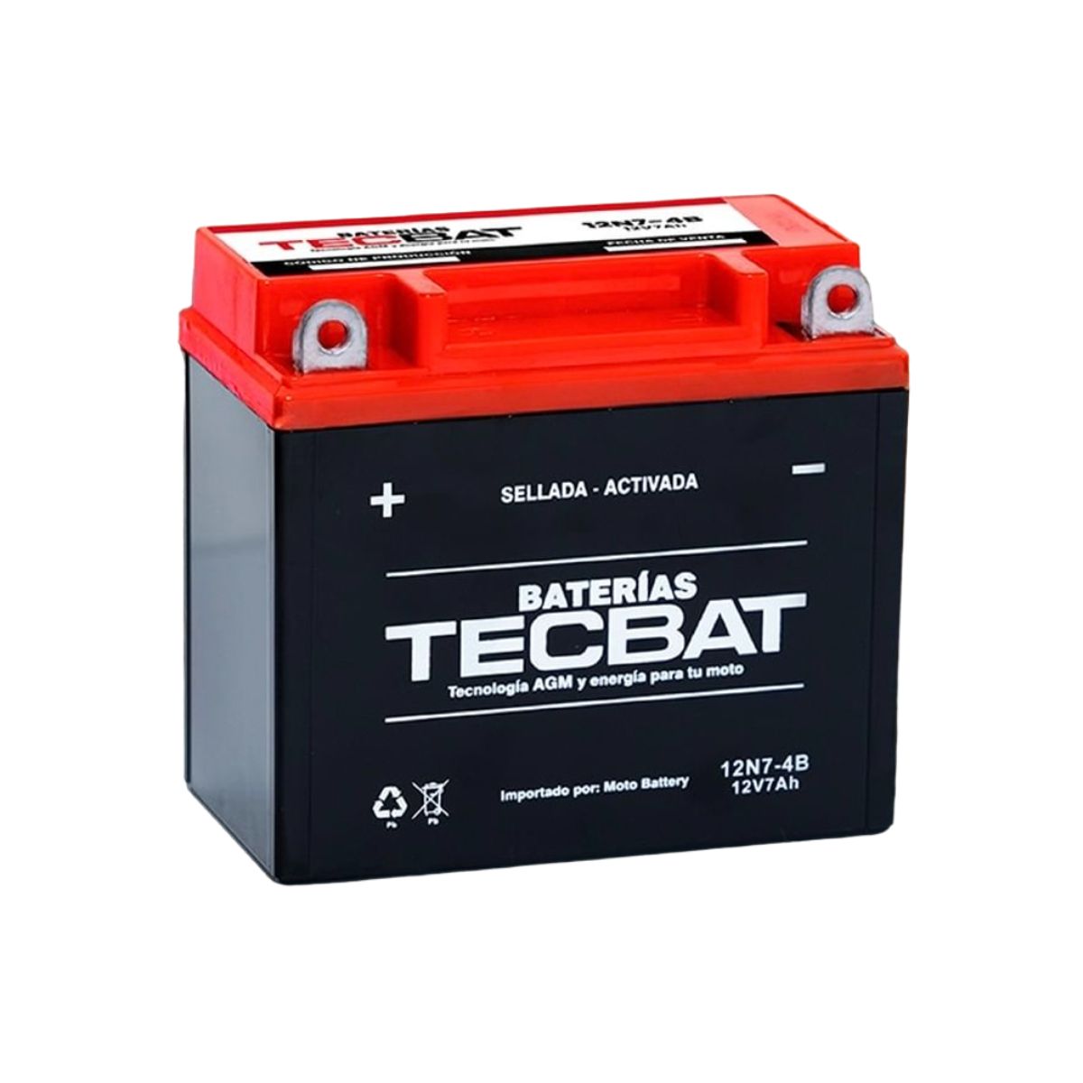 GENERICO - Bateria Tecbat 12n7-4b Para Cb125 Xr125 Xtz125 Discover 125