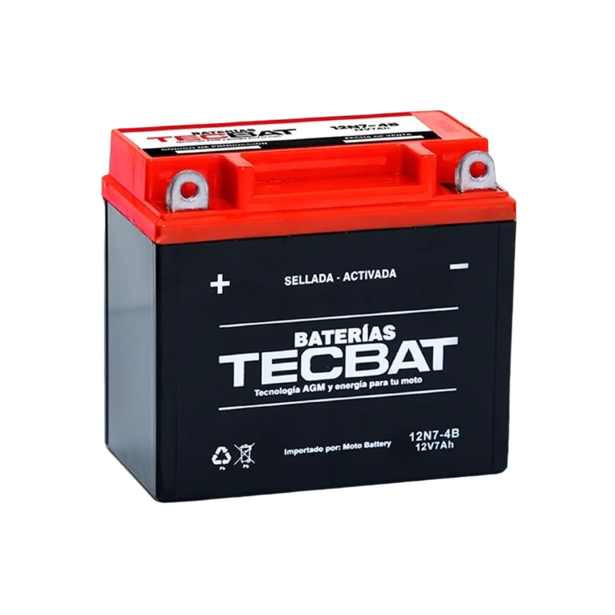 GENERICO - Bateria Tecbat 12n7-4b Para Cb125 Xr125 Xtz125 Discover 125