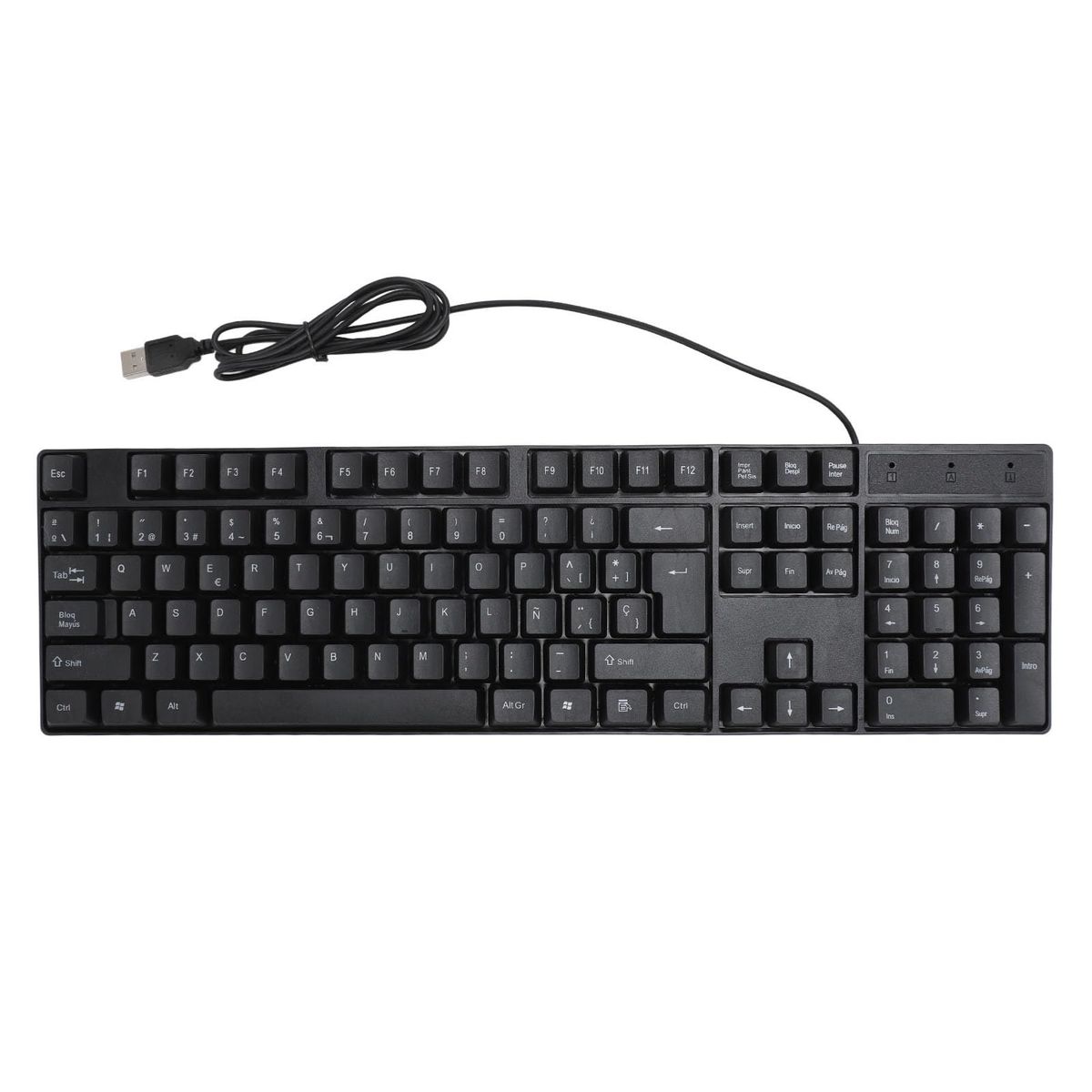 GENERICO - TECLADO CON CABLE PARA COMPUTADORA COLOR NEGRO