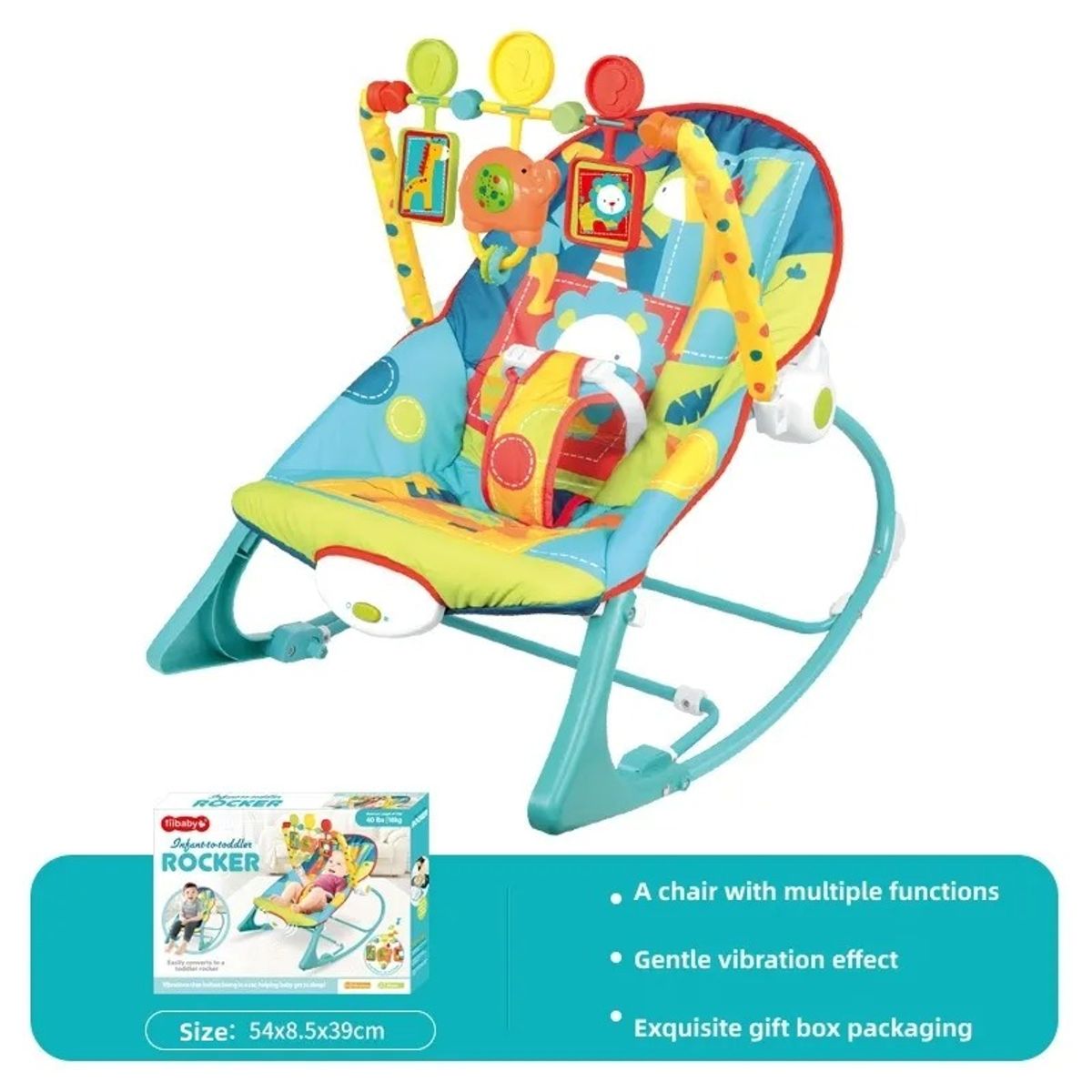 GENERICO - Silla Mecedora Vibratoria Reclinable Verde