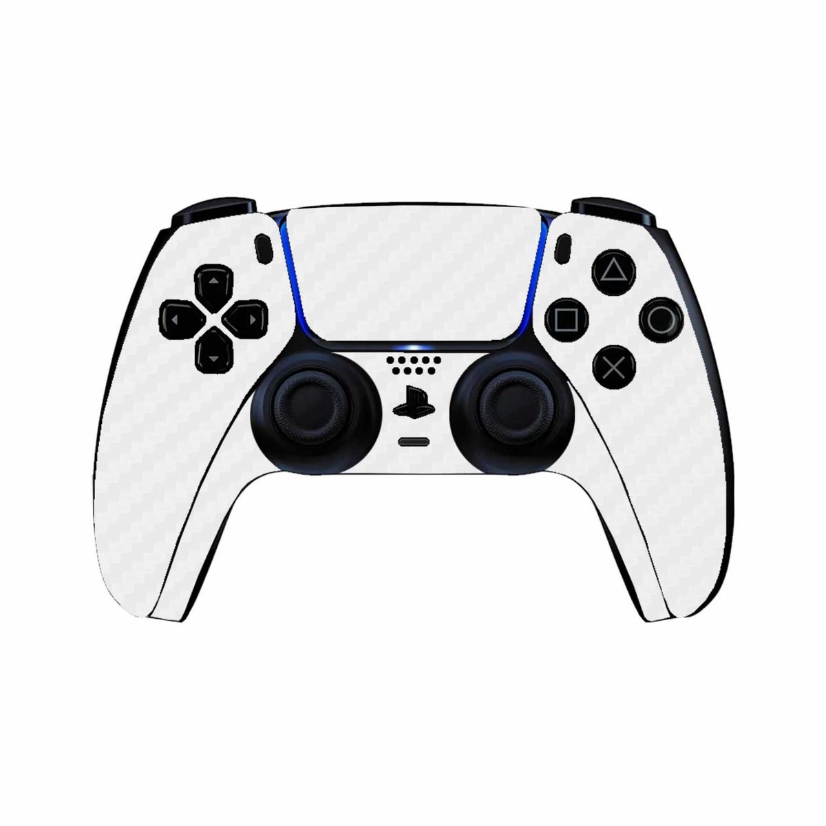 GENERICO - Skin Fibra de Carbono Blanco para PS5 Disk - Adhesivo Premium - Protección Anti rayaduras