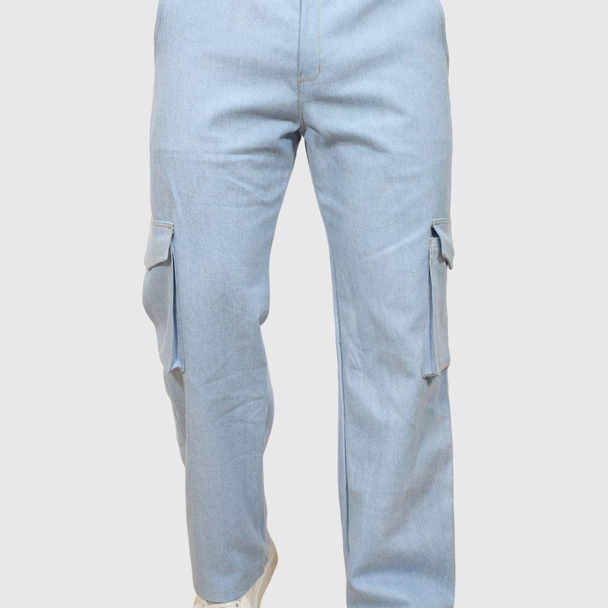 J JERAOUS - PANTALOM JEANS CARGO JERAOUS RIGIDO Celeste Claro