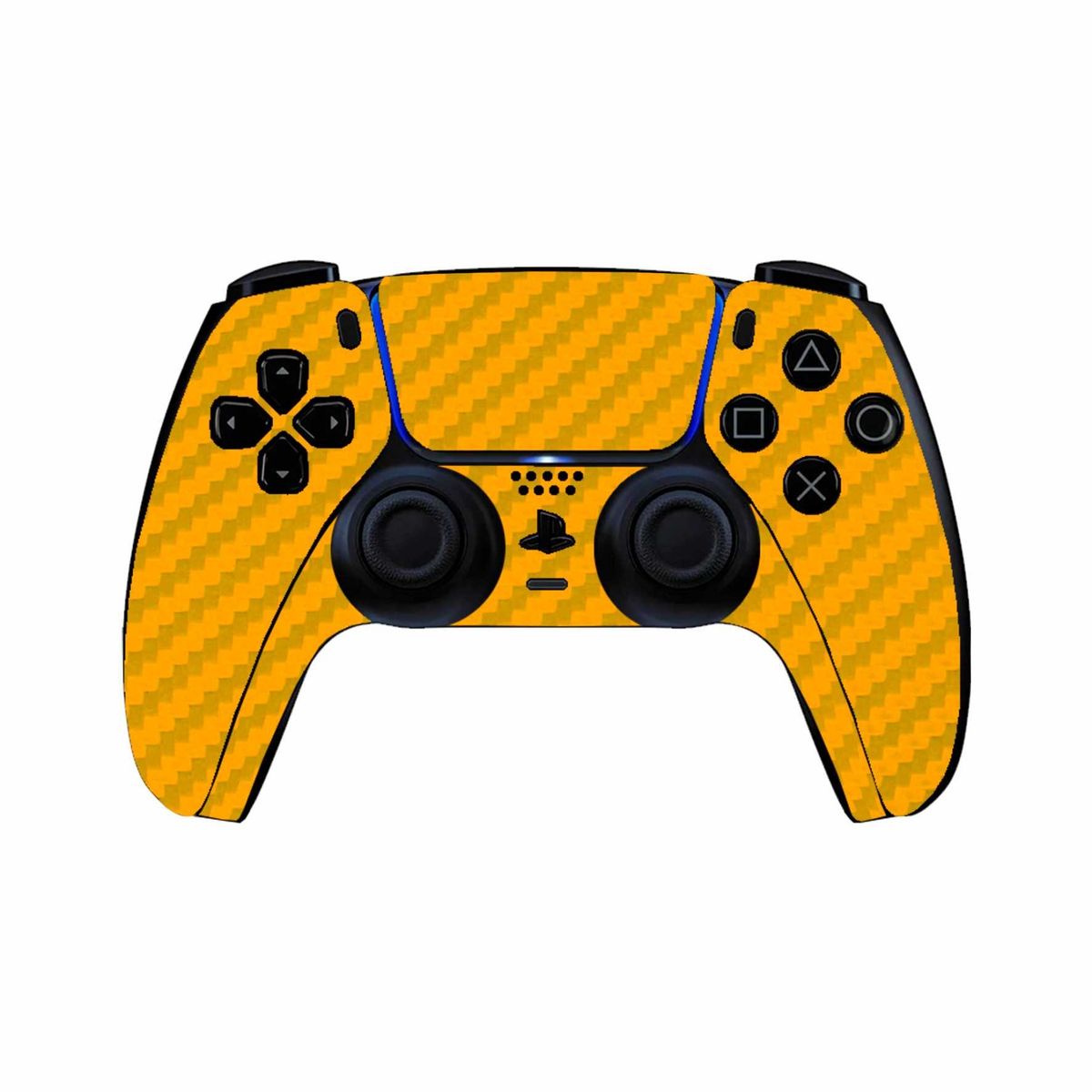 SKIN - Skin Fibra de Carbono Amarillo para PS5 Disk - Adhesivo Premium - Protección Anti-rayaduras