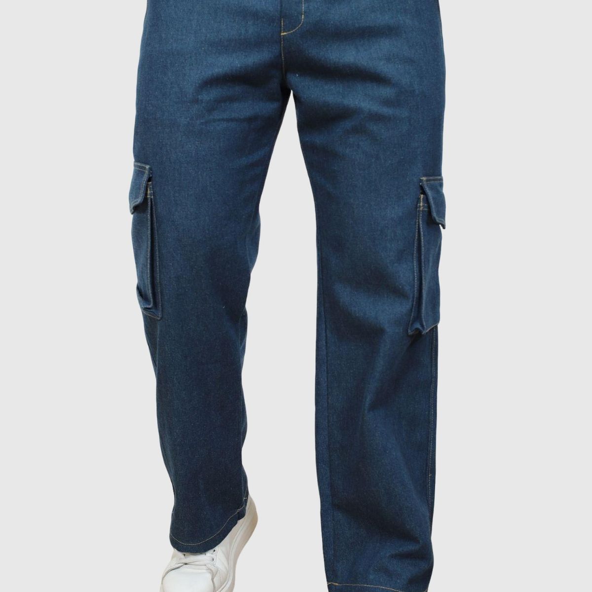 J JERAOUS - PANTALOM JEANS CARGO JERAOUS RIGIDO Verde Oscuro