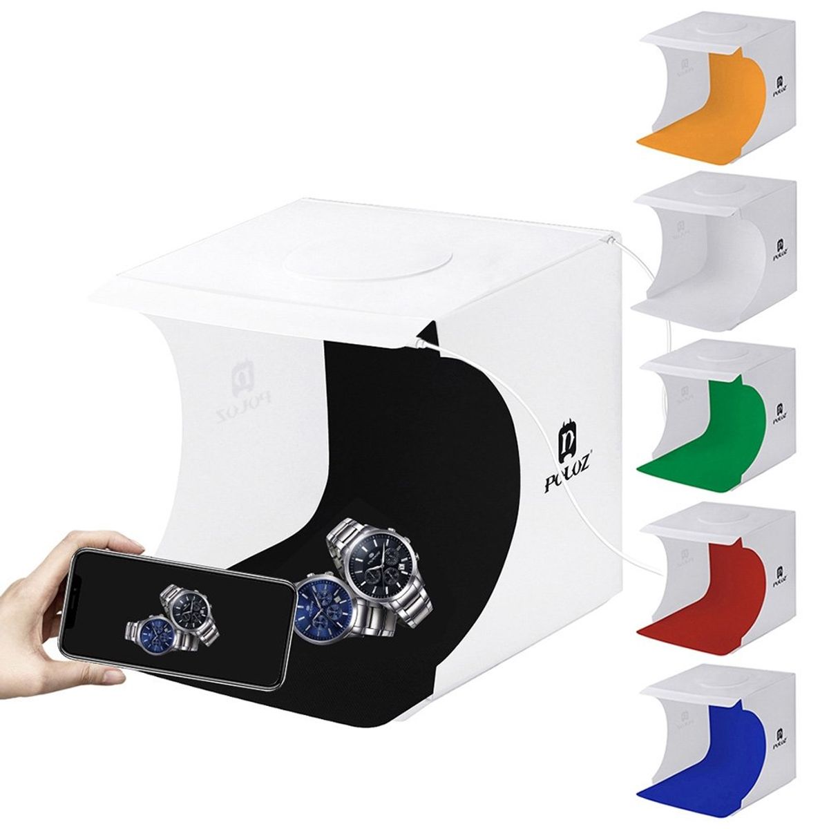 PULUZ - FOTO ESTUDIO CAJA DE LUZ FOTOGRAFICA PULUZ PLEGABLE 2 LINEAS LED 20CM