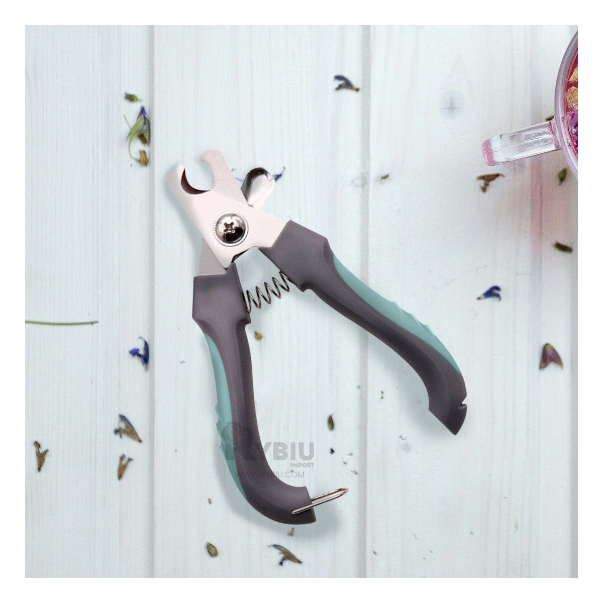 GENERICO - Alicate para Uso Canino con Lima en Color Verde Y+Stickers