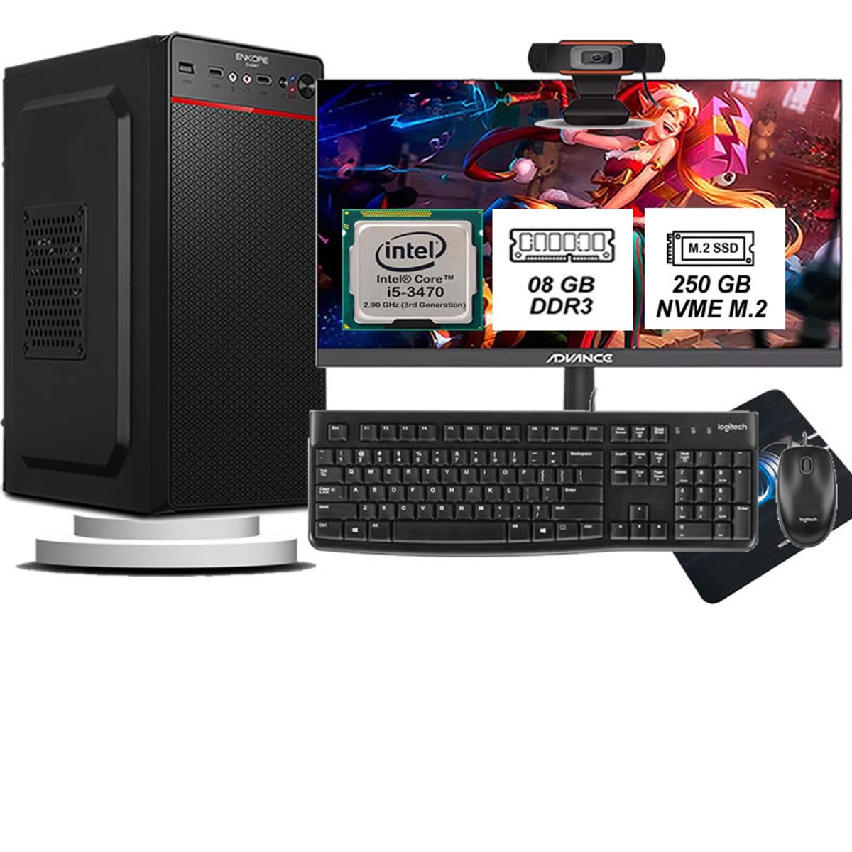 INTEL - Computadora Pc Intel Core i5 3470  Monitor 22 fhd' RAM 8GB SSD 256GB