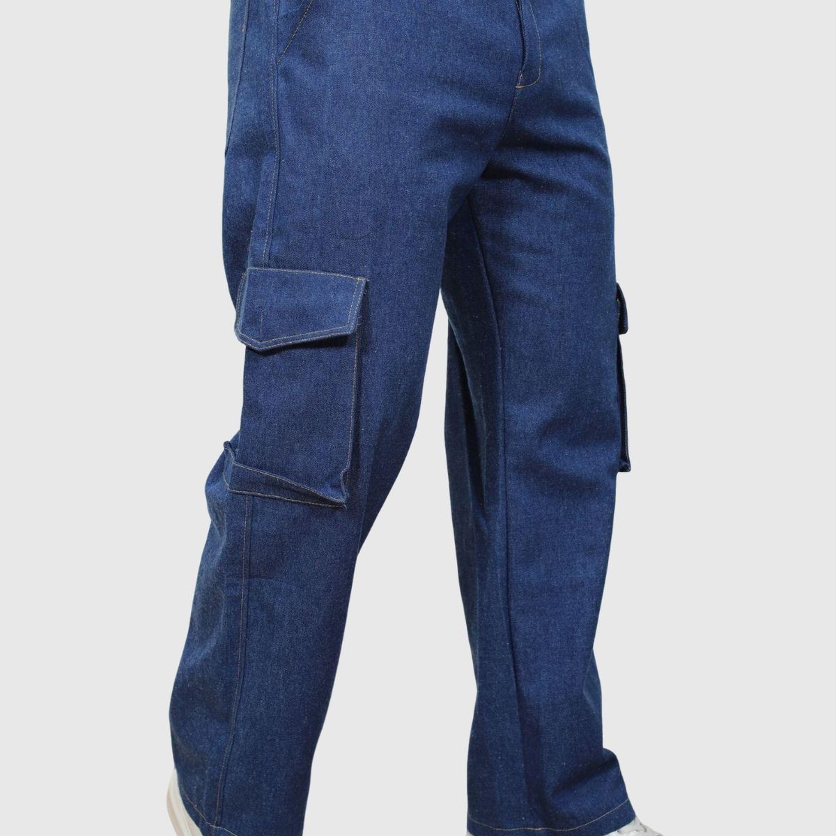 J JERAOUS - PANTALOM JEANS CARGO JERAOUS RIGIDO Azul