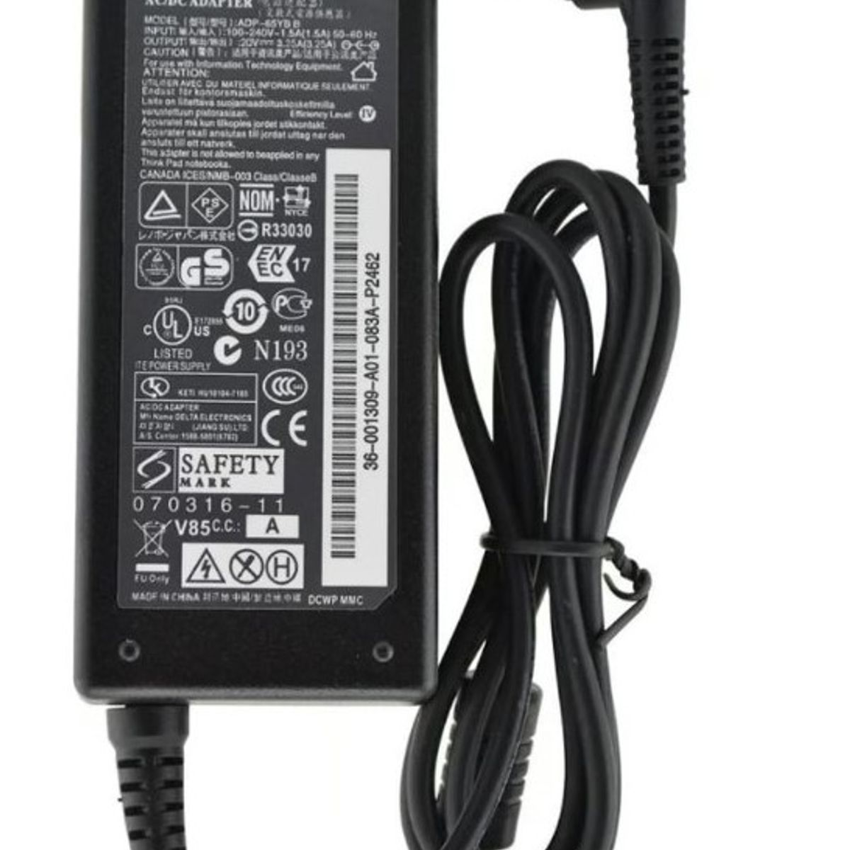 GENERICO - Cargador Para Laptop Compatible Con Lenovo- 20v 3-25A pf