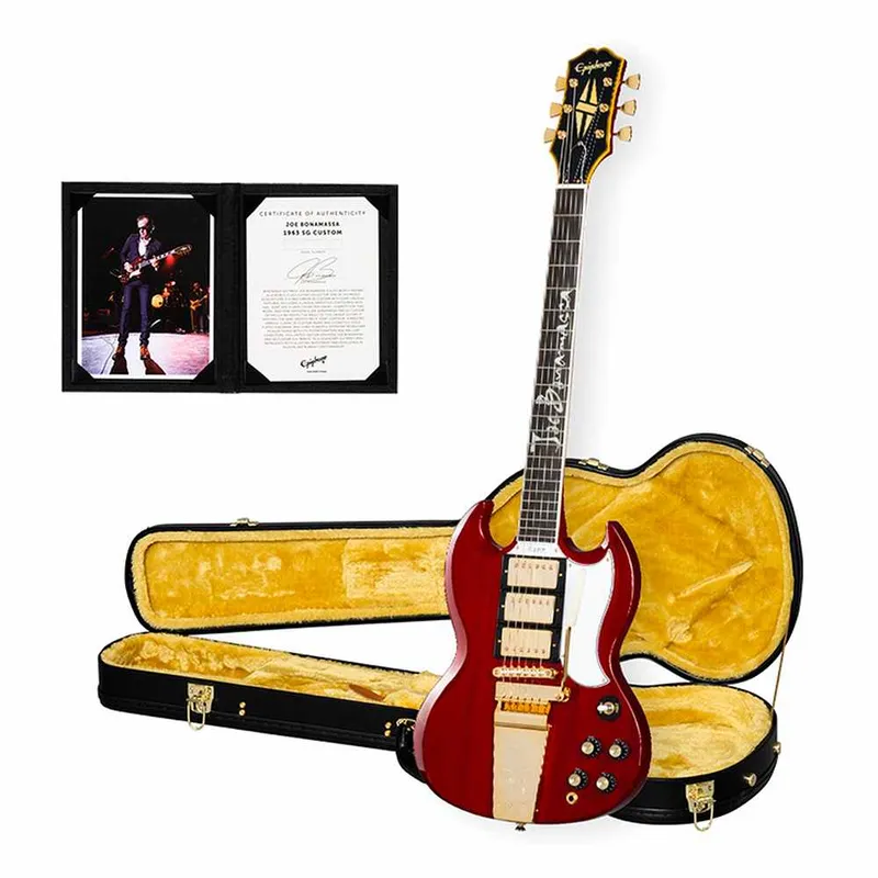 EPIPHONE - Guitarra eléctrica Joe Bonamassa 1963 SG Custom -DarkWineRed