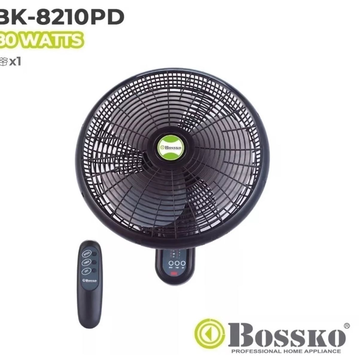BOSSKO - Ventilador De Pared Bossko 16 con Control Remoto BK-8210PD