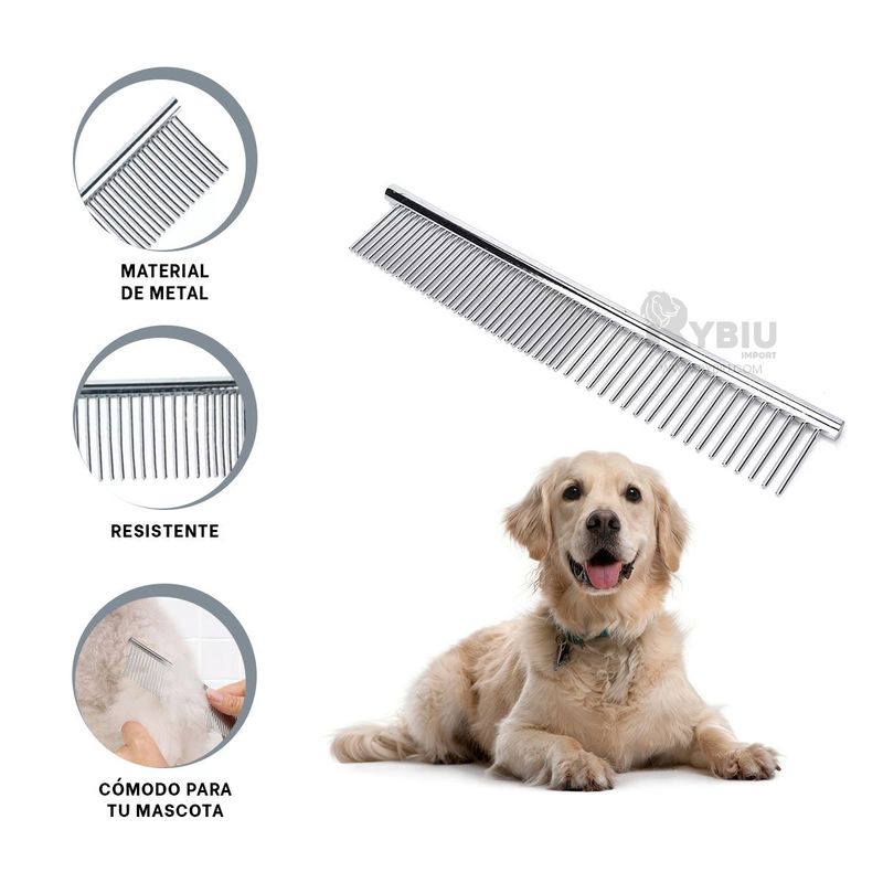 GENERICO - Cepillo con Cerdas Suaves para Perro en Plateado Y+Agendita