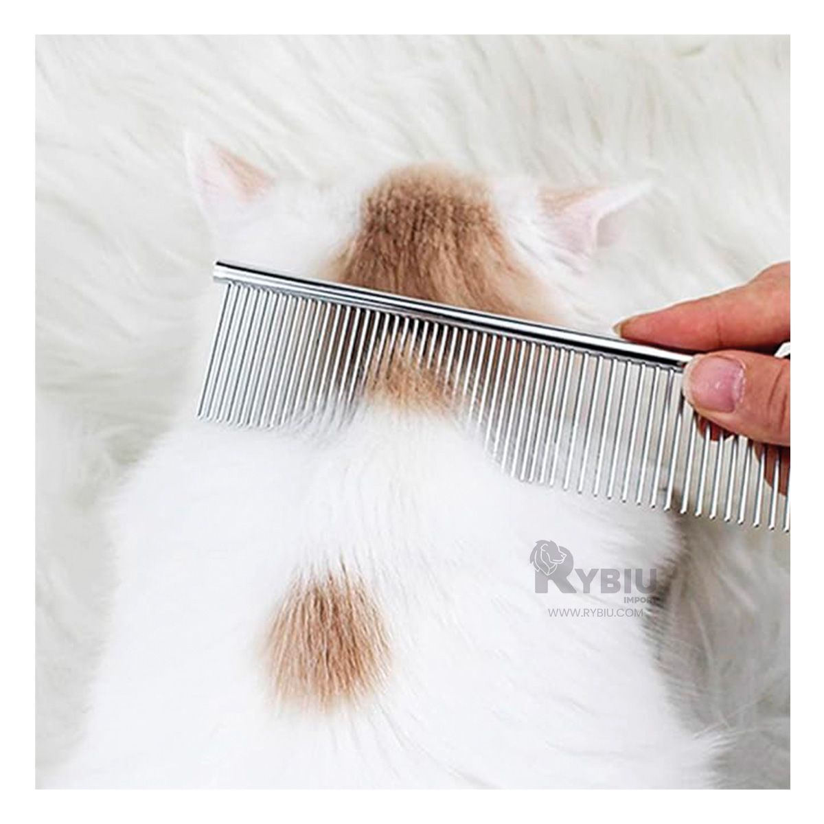 GENERICO - Peine de Metal Quita Nudos de Pelo para Mascota en Plateado