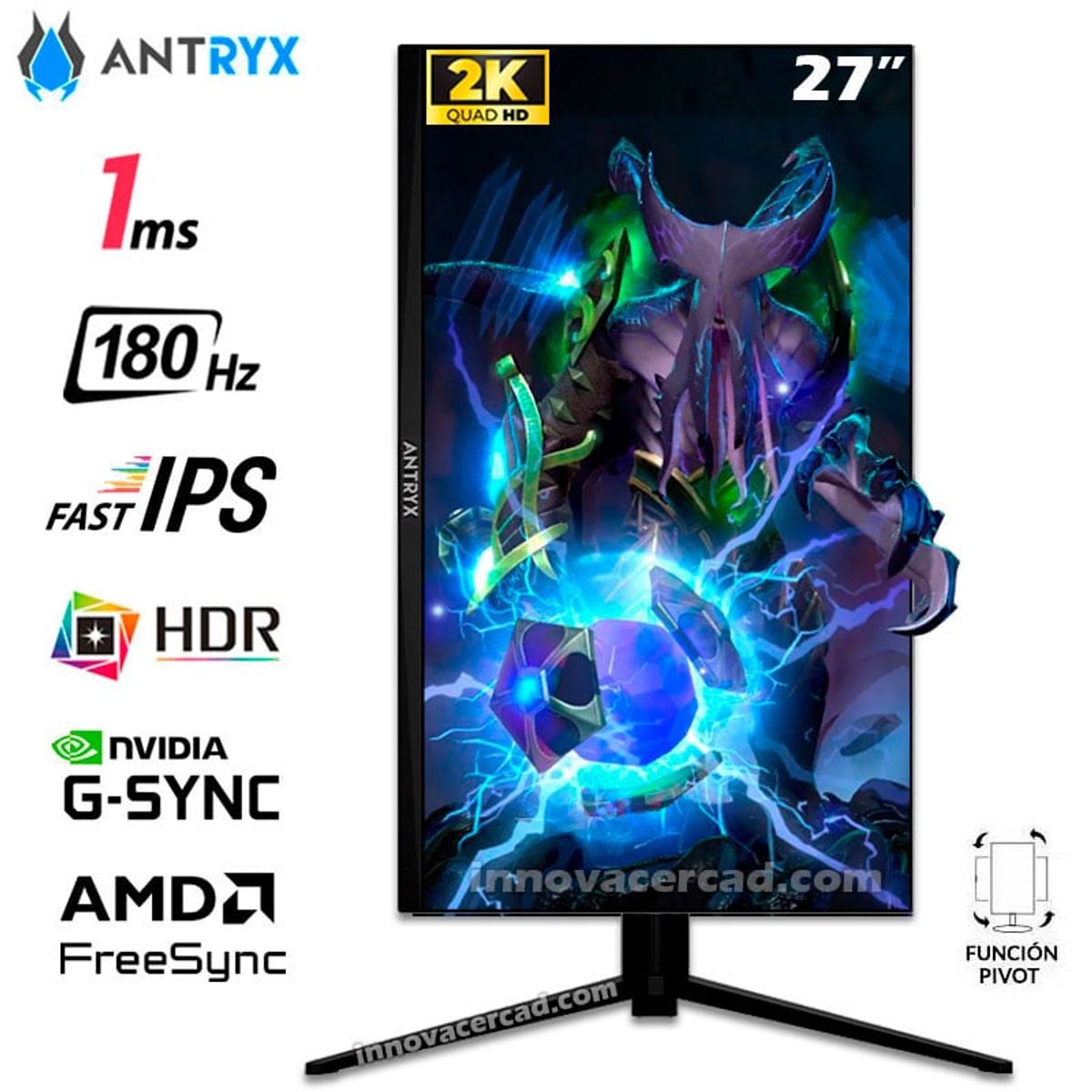 ANTRYX - Monitor Gaming Antryx 27 FAST IPS 2K QHD HDR 180Hz 1ms G-Sync