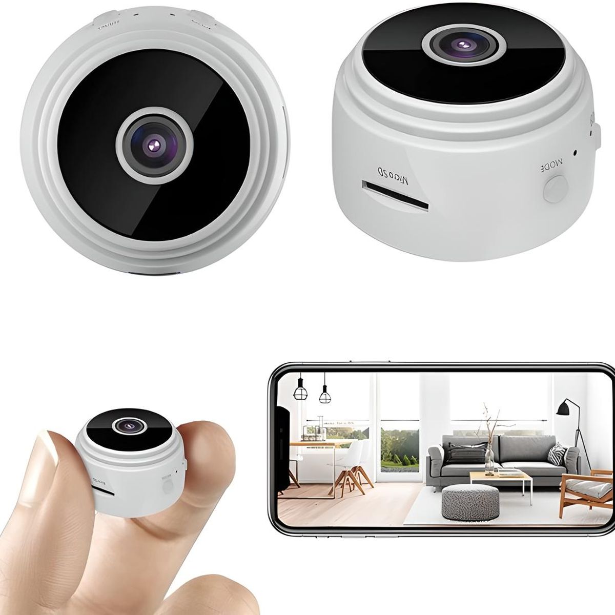 GENERICO - MINI CAMARA ESPIA DE SEGURIDAD WIFI A9 BLANCO