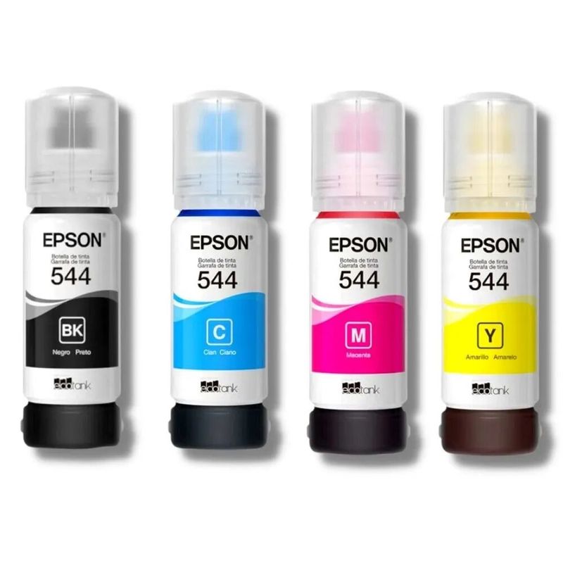 EPSON - Tinta en Kit T544 Amarillo Cian Magenta Negro Original