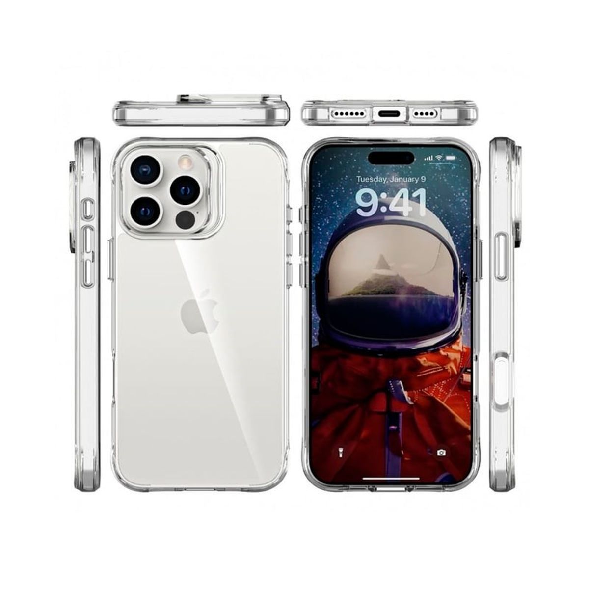 GENERICO - CASE SPACE PARA IPHONE 16 PRO MAX -  TRANSPARENTE