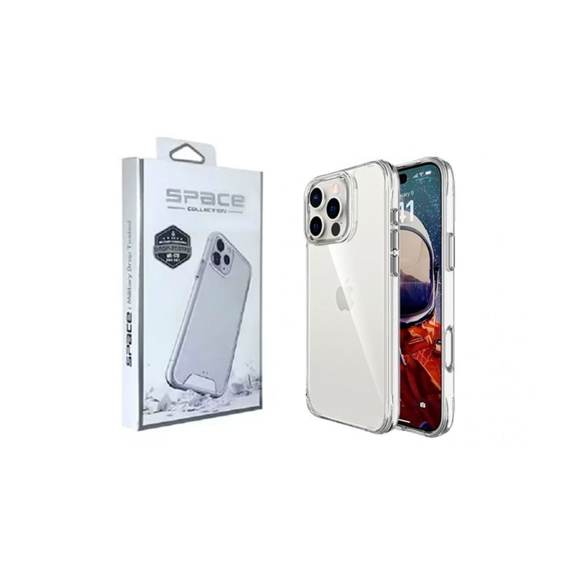 GENERICO - CASE SPACE PARA IPHONE 16 PRO MAX -  TRANSPARENTE