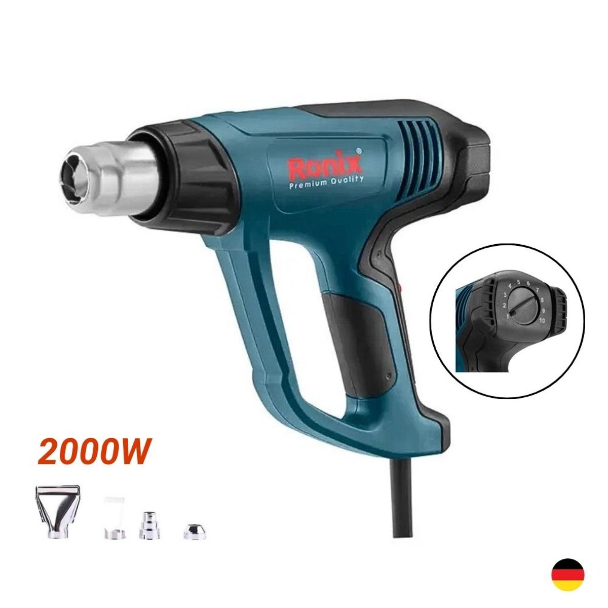 RONIX - Pistola de Calor Profesional 2000W RONIX 1106 10 Modos De Temperatura
