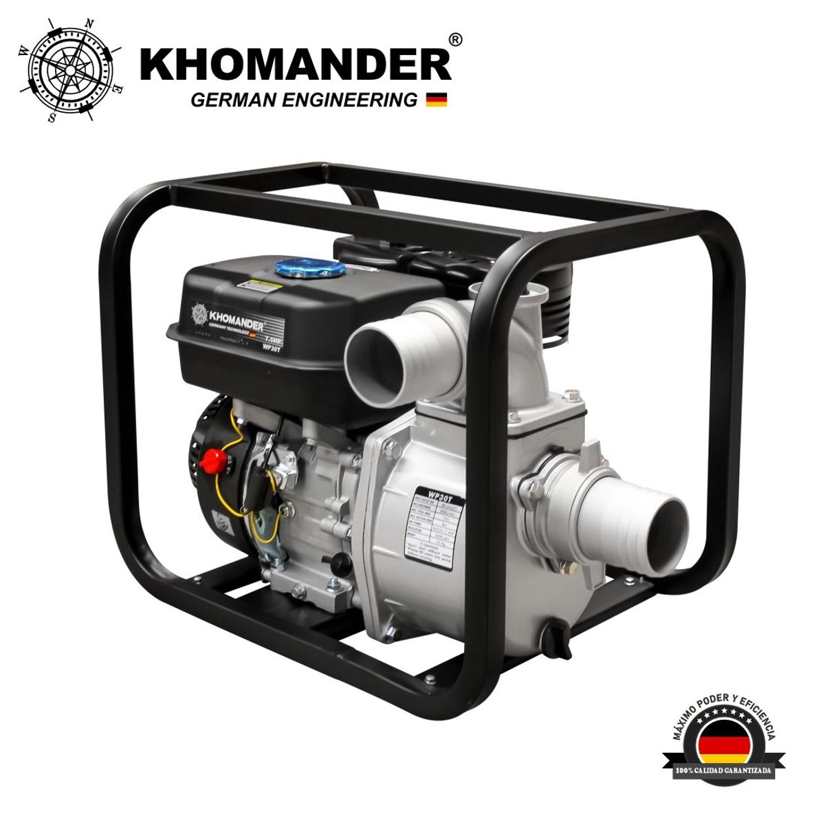 KHOMANDER - MOTOBOMBA  AUTOCEBANTE  3" x 3" A GASOLINA MOTOR 7.5 HP - KHOMANDER