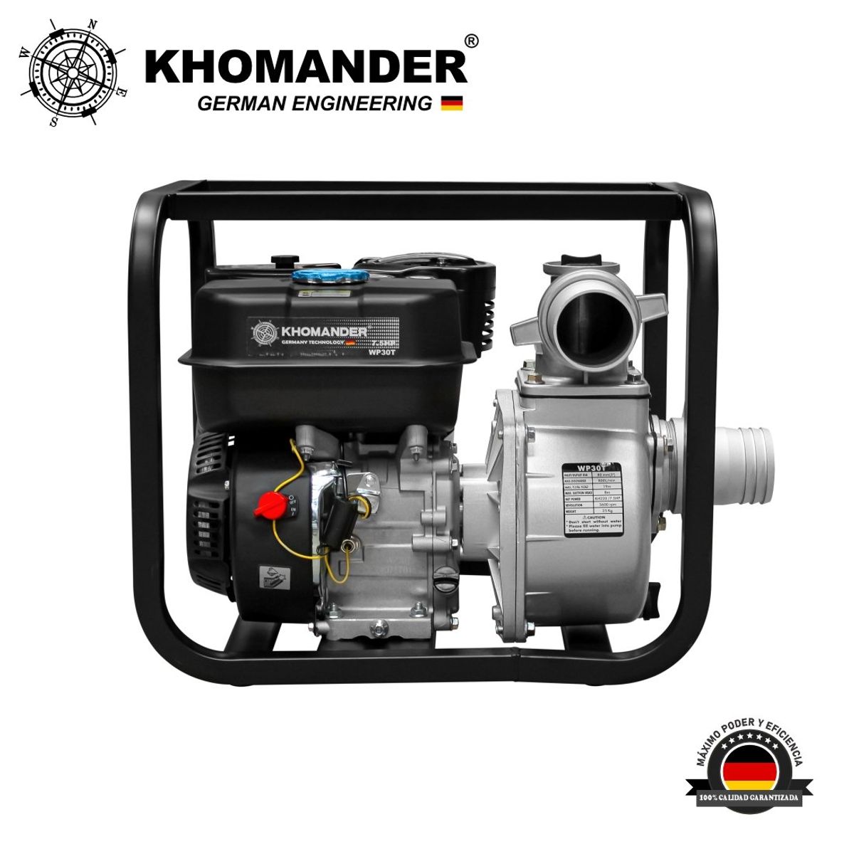 KHOMANDER - MOTOBOMBA  AUTOCEBANTE  3" x 3" A GASOLINA MOTOR 7.5 HP - KHOMANDER