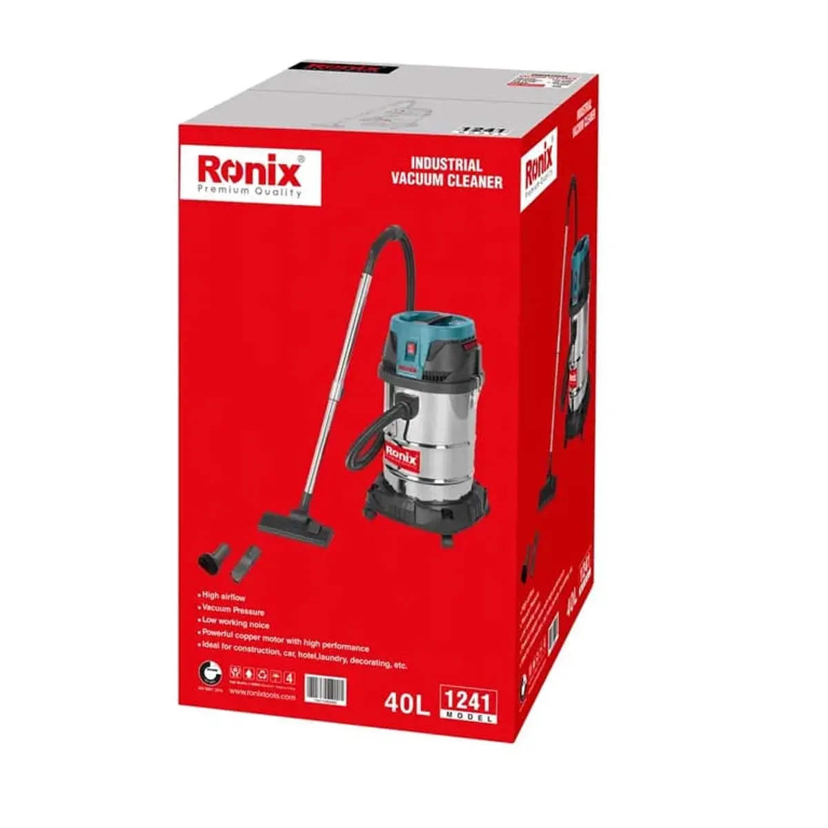 RONIX - Aspiradora Industrial 1400W 40L RONIX 1241