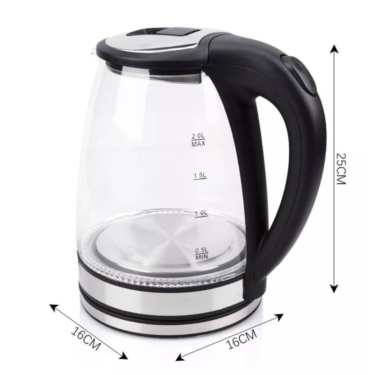 GENERICO - Hervidor Eléctrico de Vidrio 2 Litros RAF