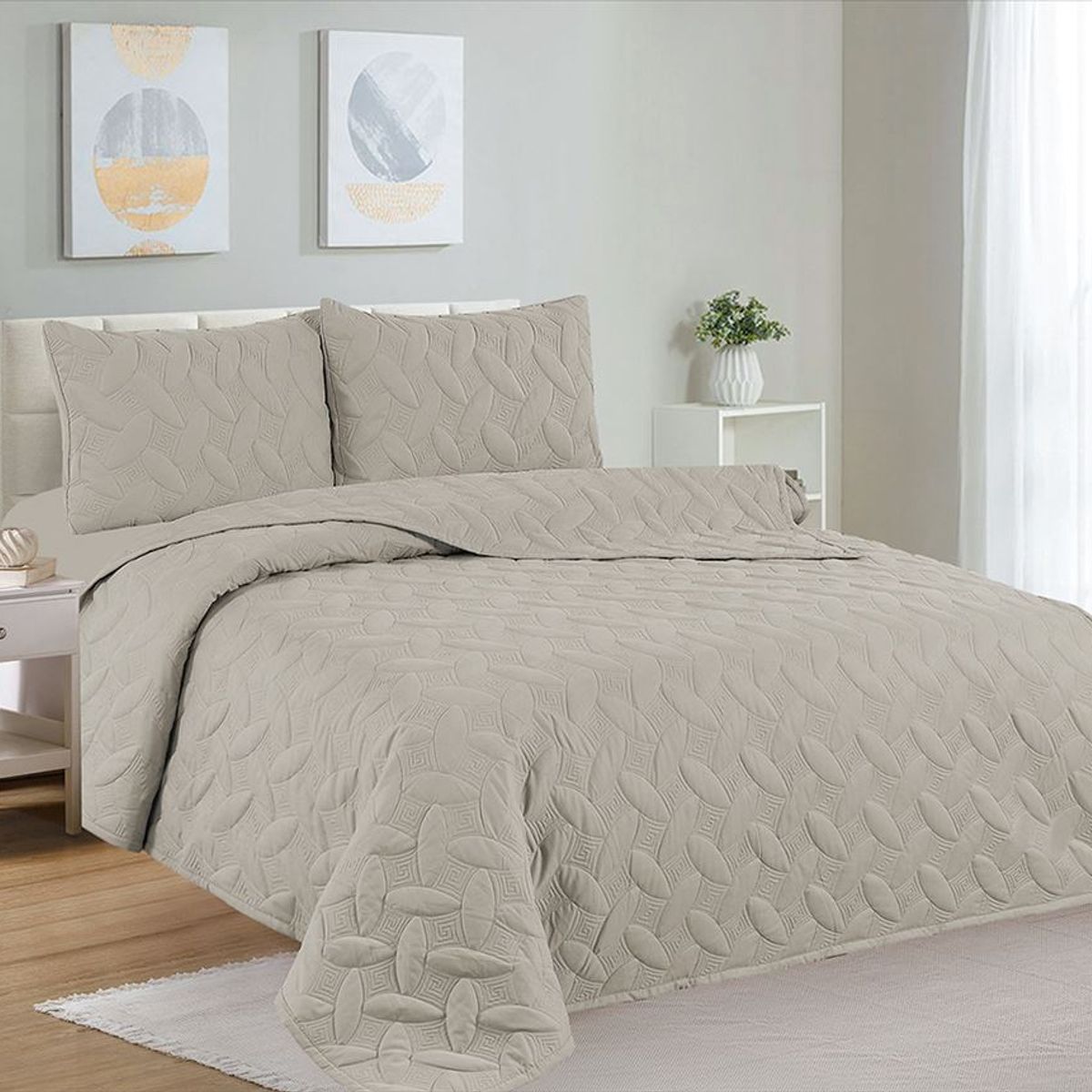 CASATEX - Cubrecama + Juego de sabanas 1.5 plazas 100% Algodón - 4 Piezas