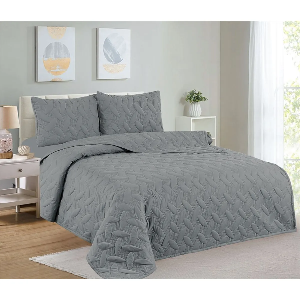 CASATEX - Cubrecama + Juego de sabanas 1.5 plazas 100% Algodón - 4 Piezas