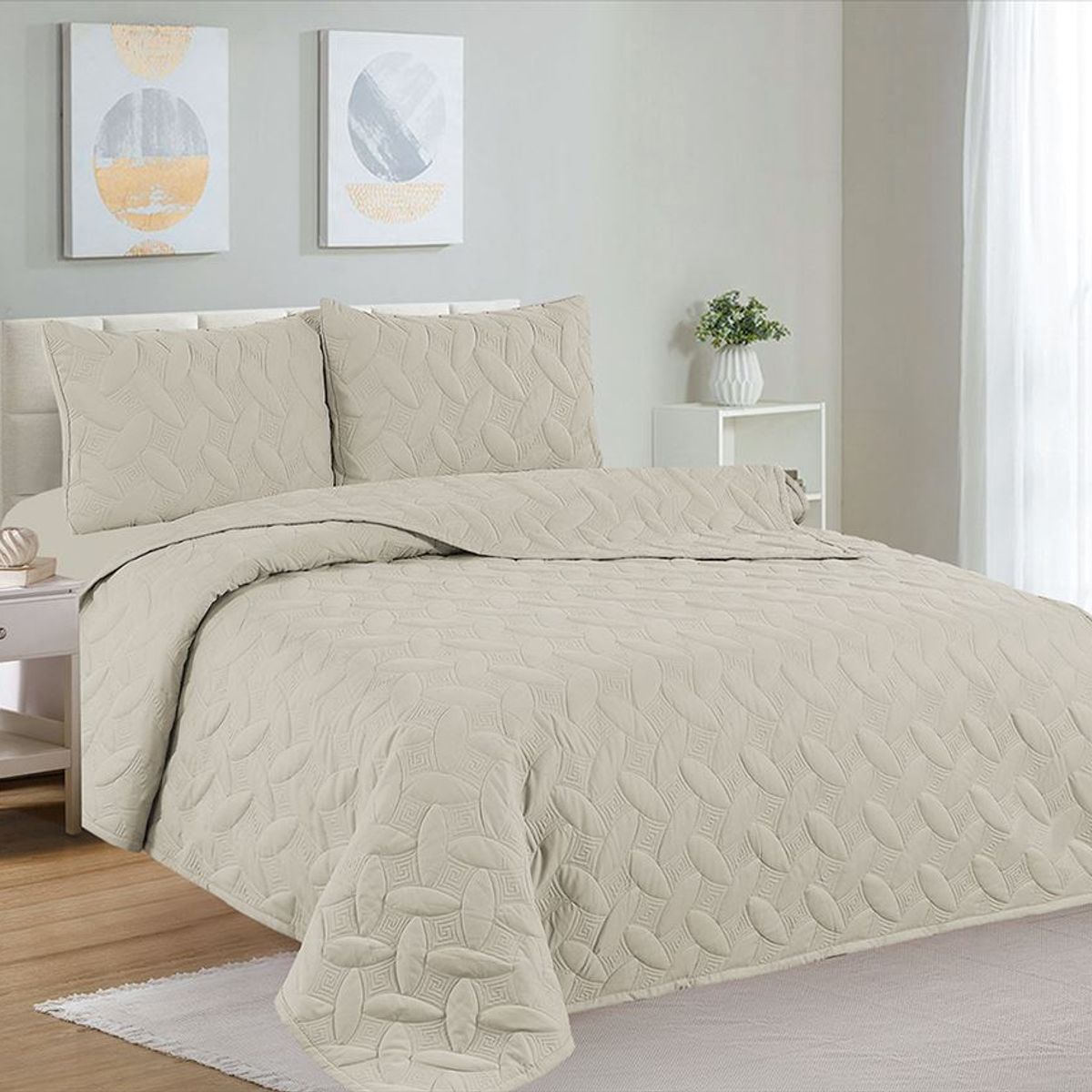 CASATEX - Cubrecama + Juego de sabanas 2 plazas 100% Algodón - 5 Piezas