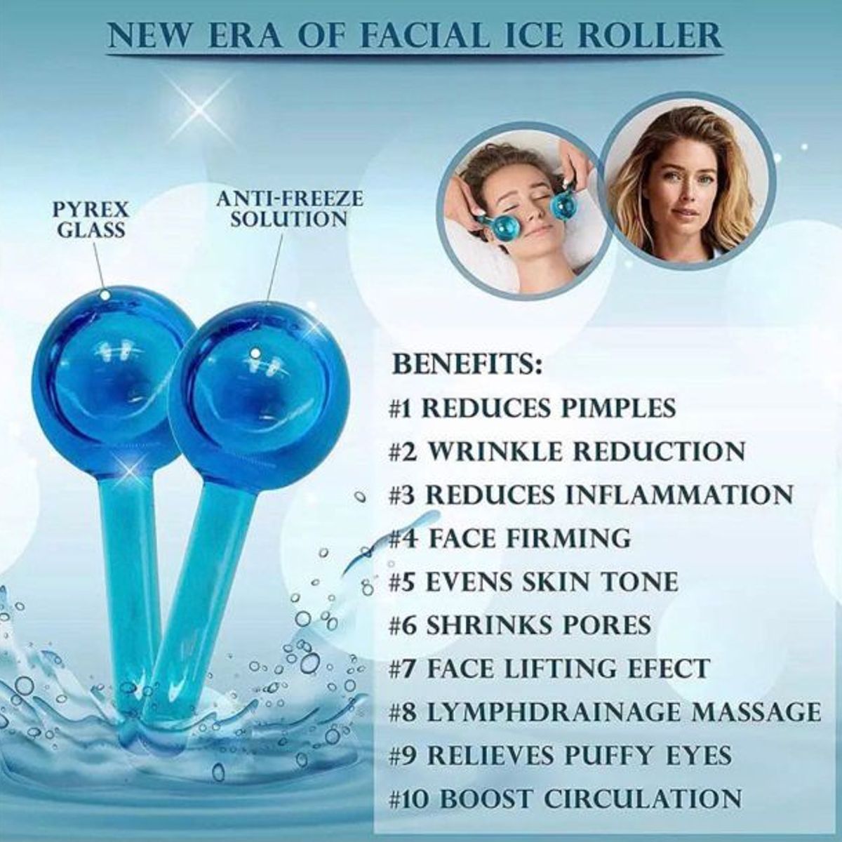 OEM - ICE GLOBES BOLAS DE CRISTAL PARA MASAJE Y REAFIRMACION