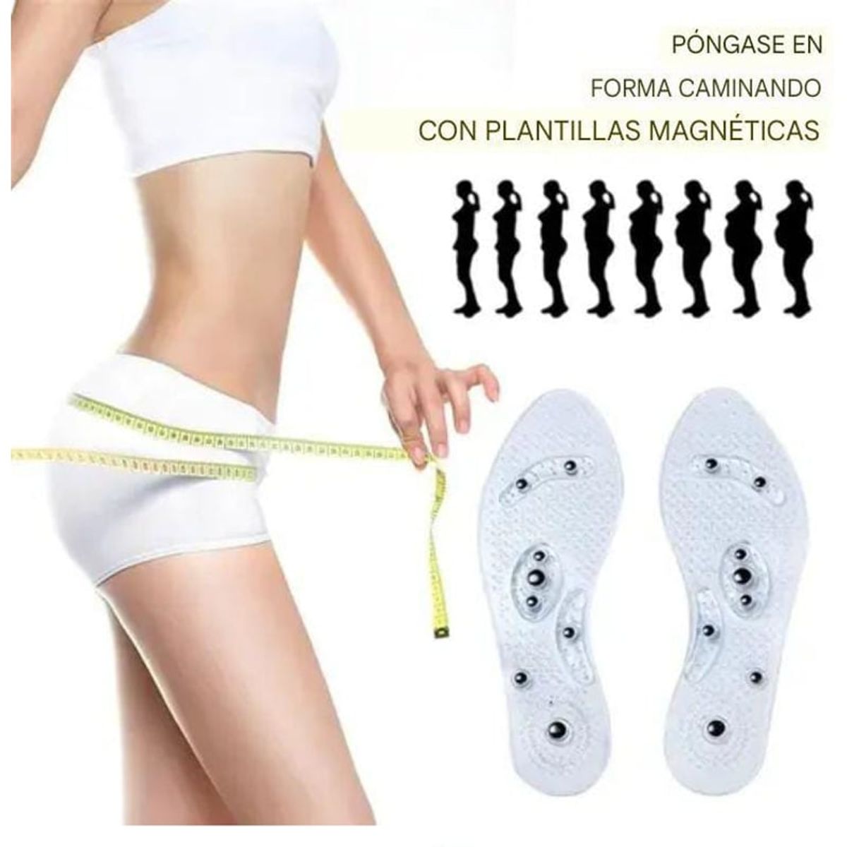 OEM - PLANTILLAS  MAGNÉTICAS ADELGAZAMIENTO TALLA AJUSTABLE UNISEX