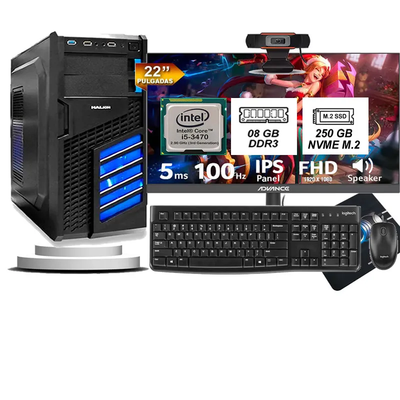 INTEL - Computadora Pc Intel Core i5 3470  Monitor 22 fhd' RAM 8GB SSD 256GB