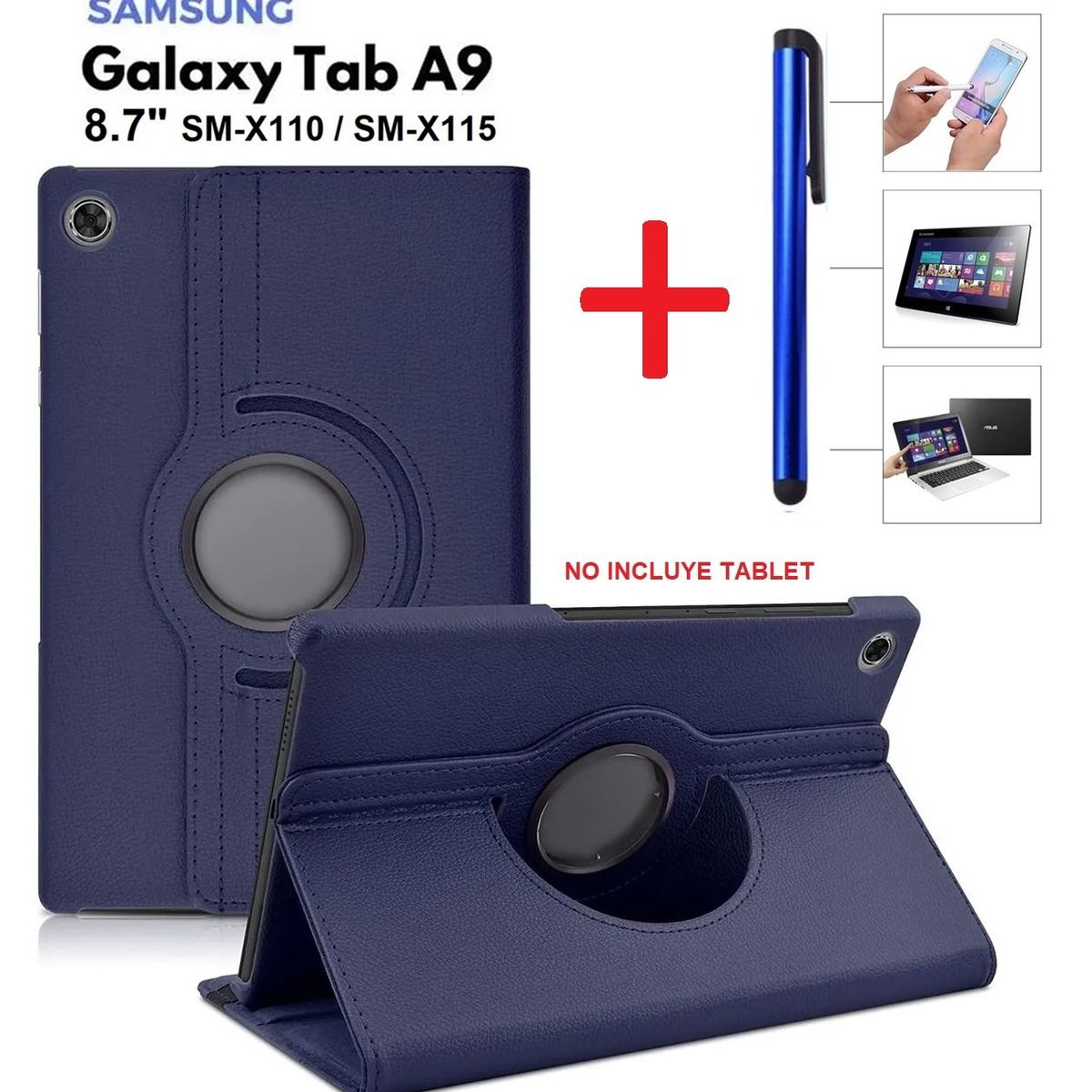 GENERICO - Funda Giratoria + Lapiz Optico para Samsung Tab A9 8.7 SM-X110 Case