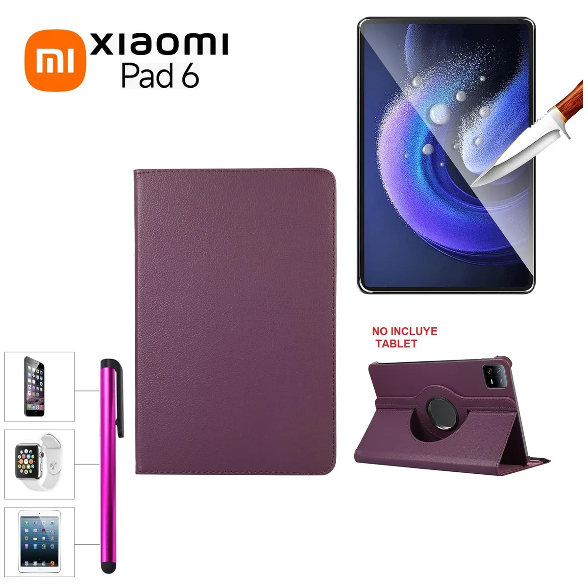 GENERICO - Funda + Mica + Lapiz para Xiaomi Pad 6 11.0 2023 Case Giratoria 360°