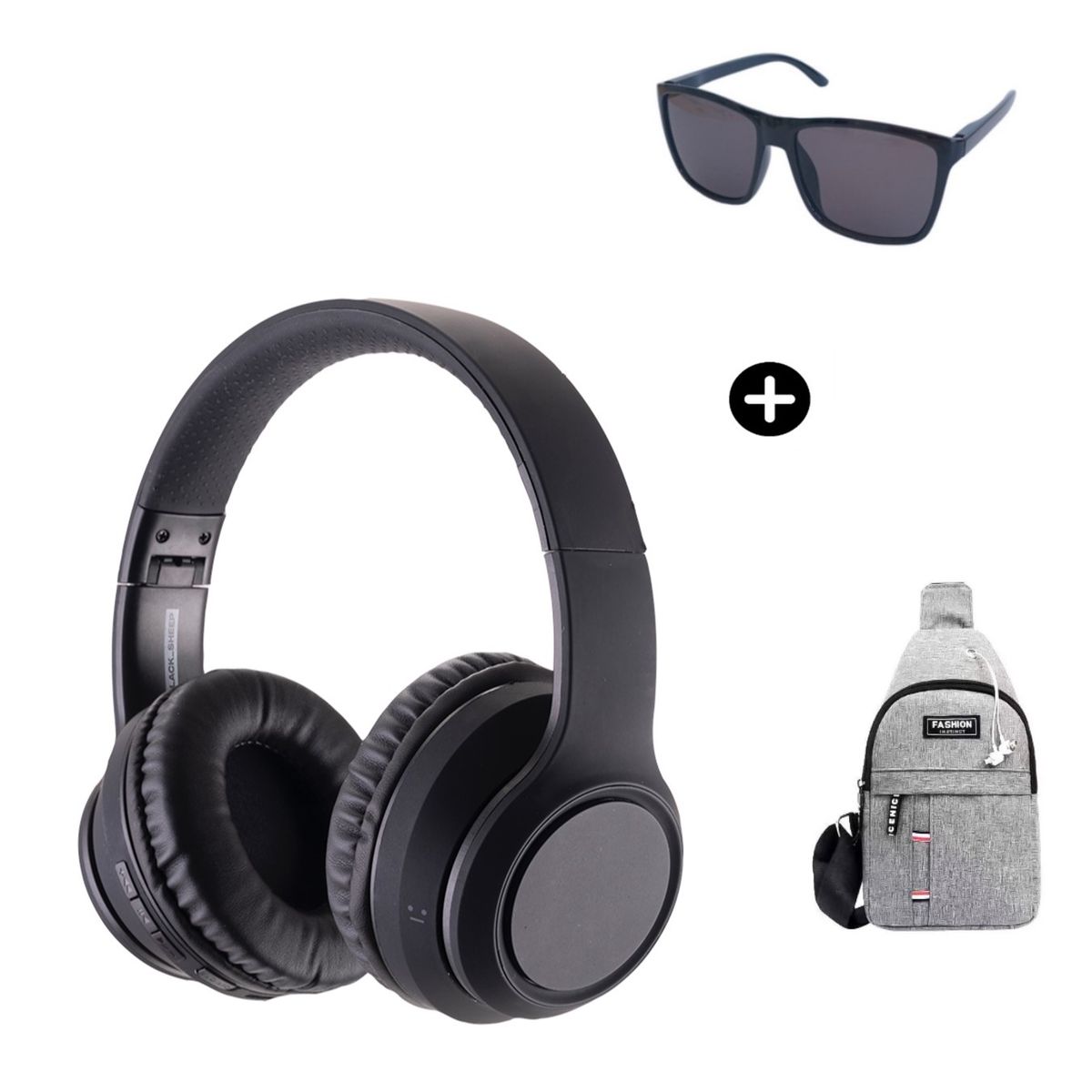 BLACKSHEEP - Audifonos Headphones BlackSheep Smoke 2 BT Black + Lentes + Morral