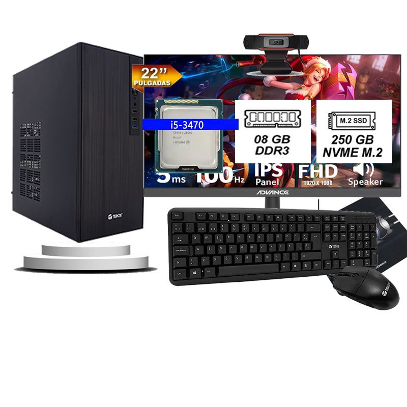 INTEL - Computadora Pc Intel Core i5 3470  Monitor 22 fhd' RAM 8GB SSD 256GB